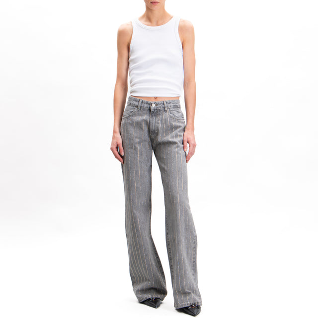 Vicolo-Jeans with rhinestones - smoke grey