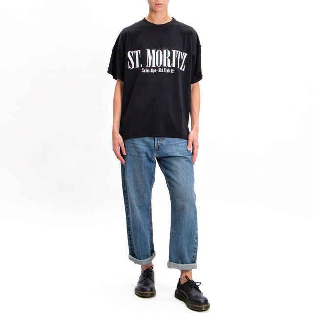 Vicolo-T-shirt "ST. MORITZ" - nero