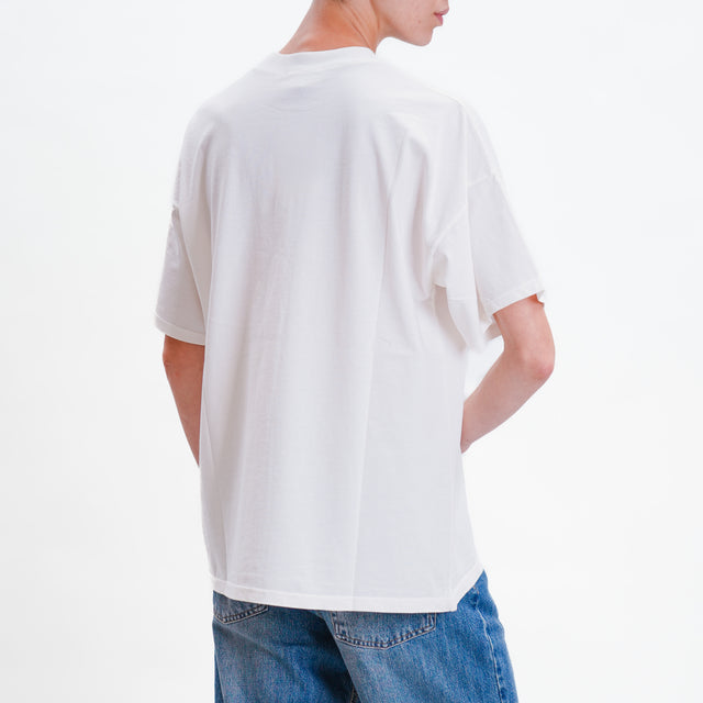 Vicolo-T-shirt "BONJOUR" - bianco/bordeaux