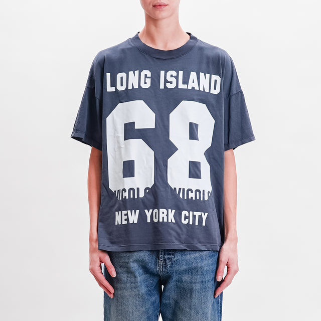 Vicolo-T-shirt "LONG ISAND" - grey/bianco