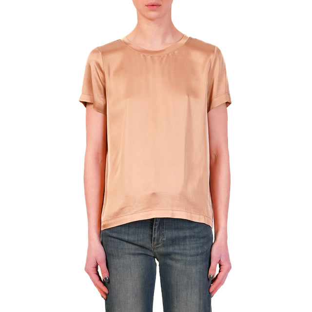 Vicolo-Blusa in satin mezza manica - blush