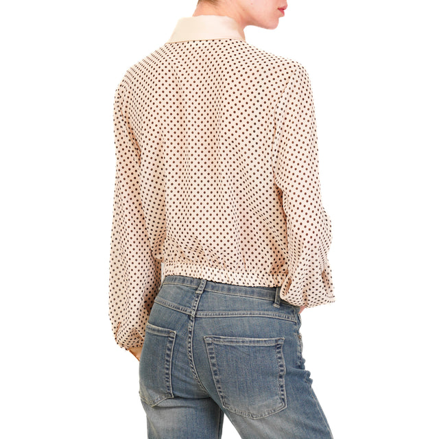 Vicolo-Camicia crop pois - burro/nero