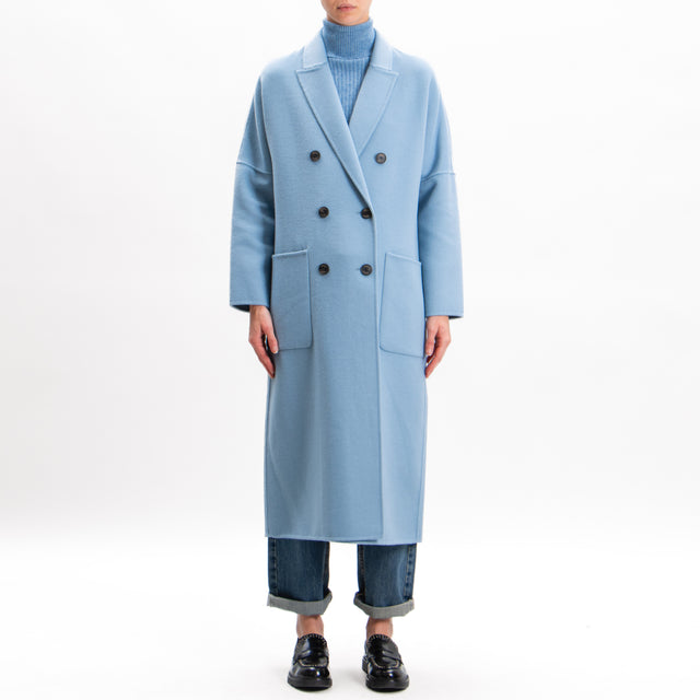 Vicolo-Handmade double-breasted wool blend coat - dust