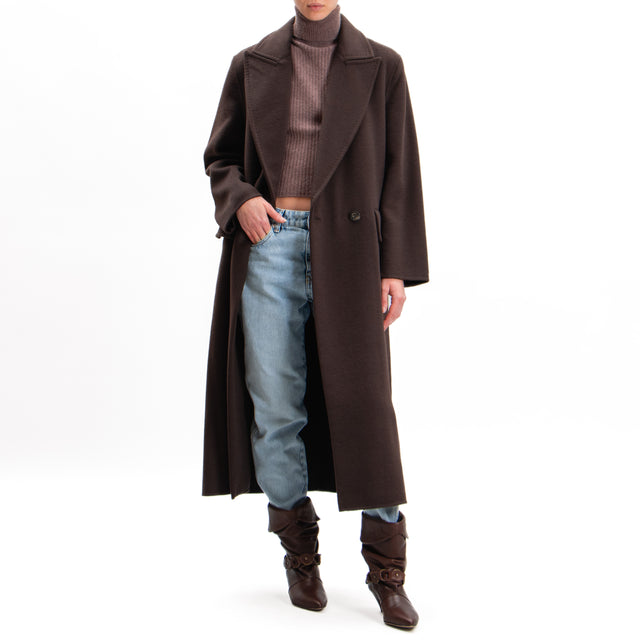 Vicolo-Handmade coat mixed wool - dark brown