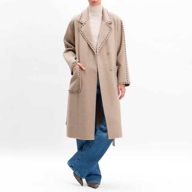 Vicolo-Handmade coat mixed wool with studs - casha