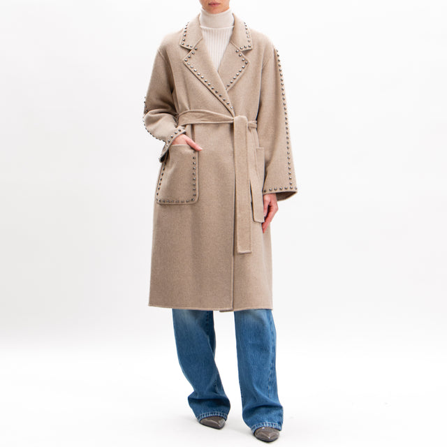 Vicolo-Handmade coat mixed wool with studs - casha