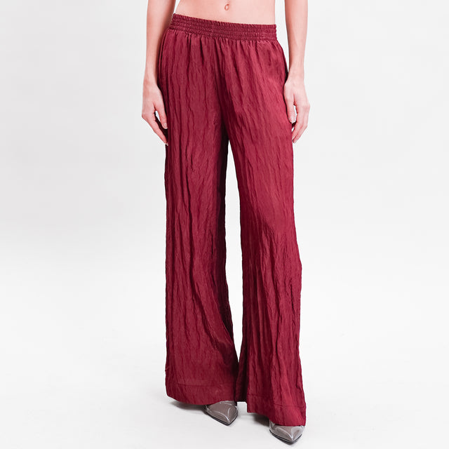 Vicolo-Pantalone in embossed fabric - Bordeaux