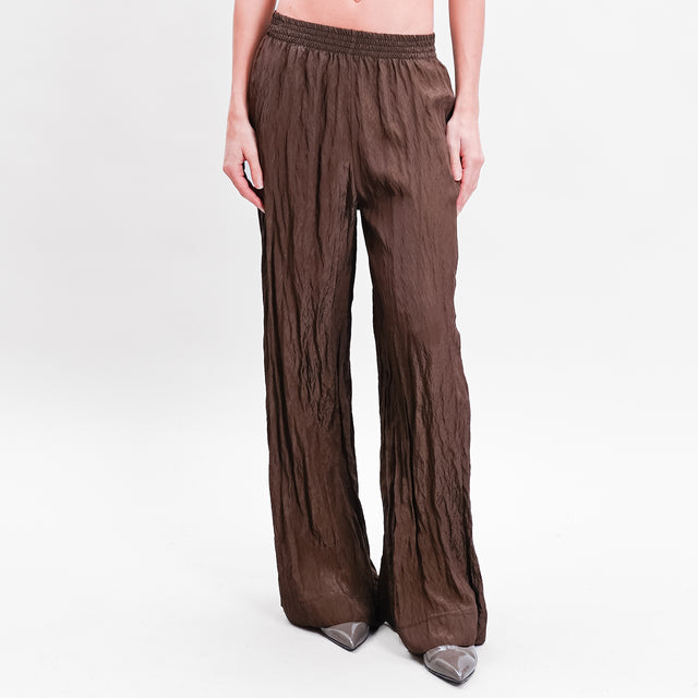 Vicolo-Pantalone in embossed fabric - coffee