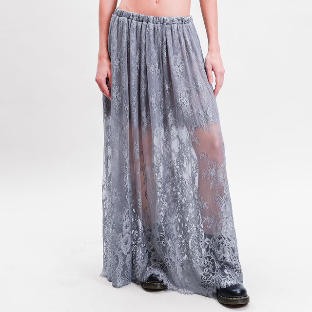 Vicolo-Gonna in pizzo con elastico - grey