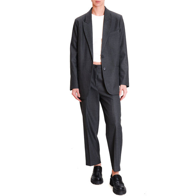 Vicolo-2 Button Pinstripe Jacket - Anthracite