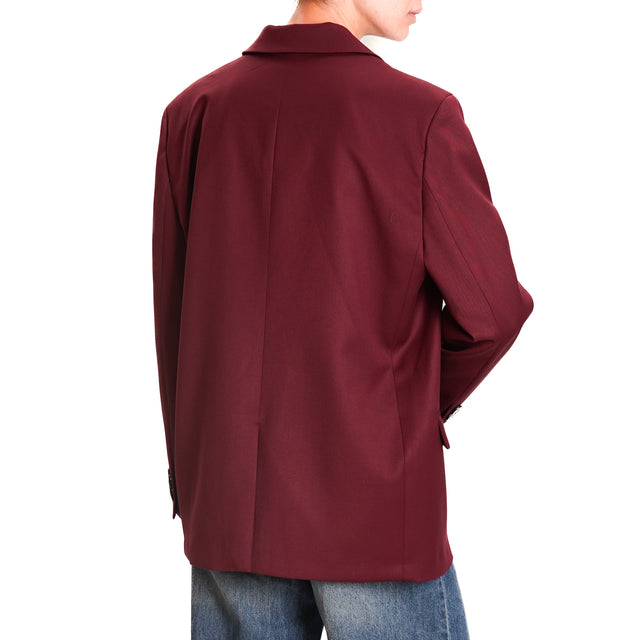 Vicolo-1 Button Over Jacket - Wine