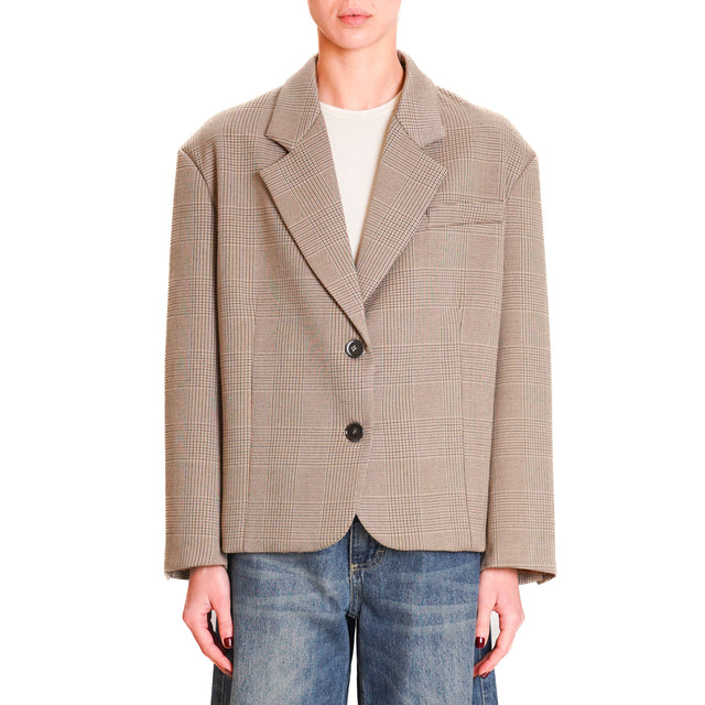 Vicolo-Jacket 2/4 Prince of Wales - beige/dark brown