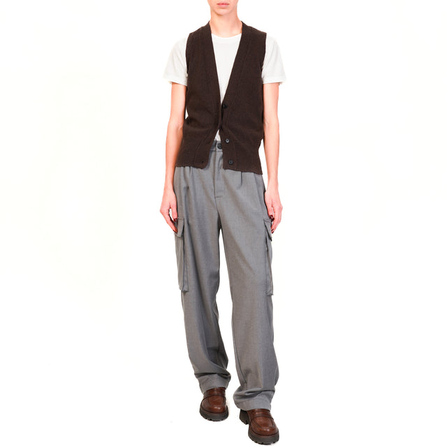 Vicolo-Pantalone cargo con pinces - grigio