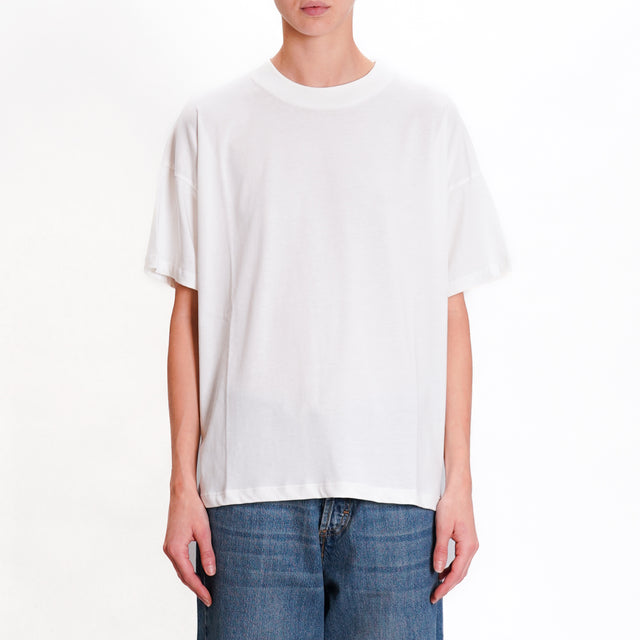 Vicolo-T-shirt girocollo in cotone - latte