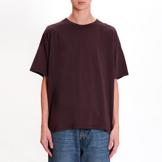 Vicolo-T-shirt girocollo in cotone - plum