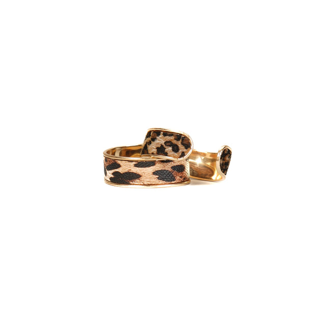 W by Whitemood-Bracciale rigido animalier - maculato beige/nero