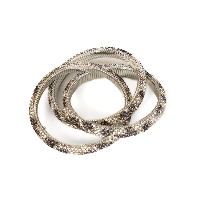 W by Whitemood- Set 3 bracciali intrecciati strass - silver