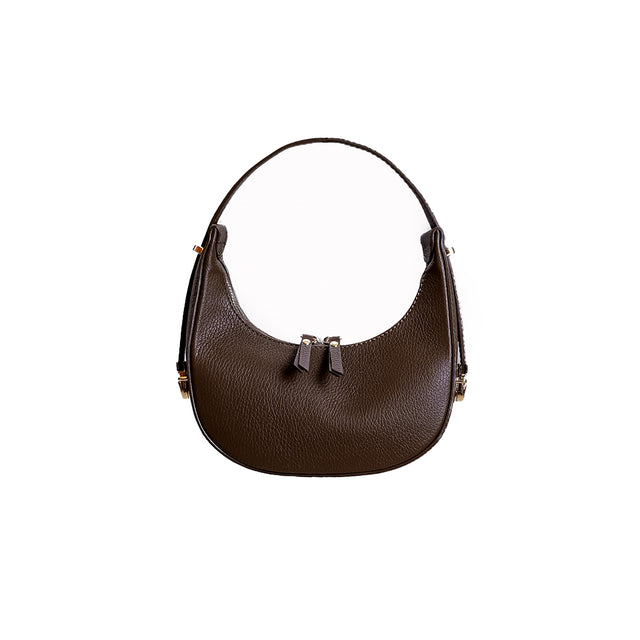 W by Whitemood-Arquè geniune leathe shoulder bag - coffee