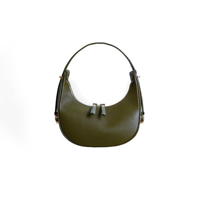 W by Whitemood-Arquè geniune leathe shoulder bag - military