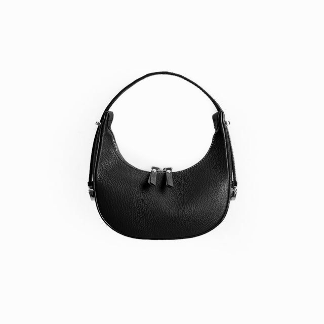 W by Whitemood-Arquè geniune leathe shoulder bag - black