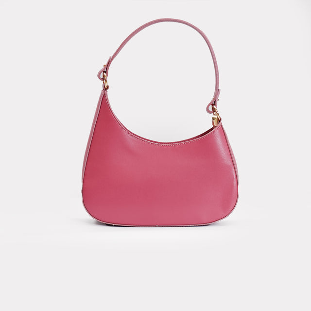 W by Whitemood-Asymmetrical crescent shoulder bag - blush