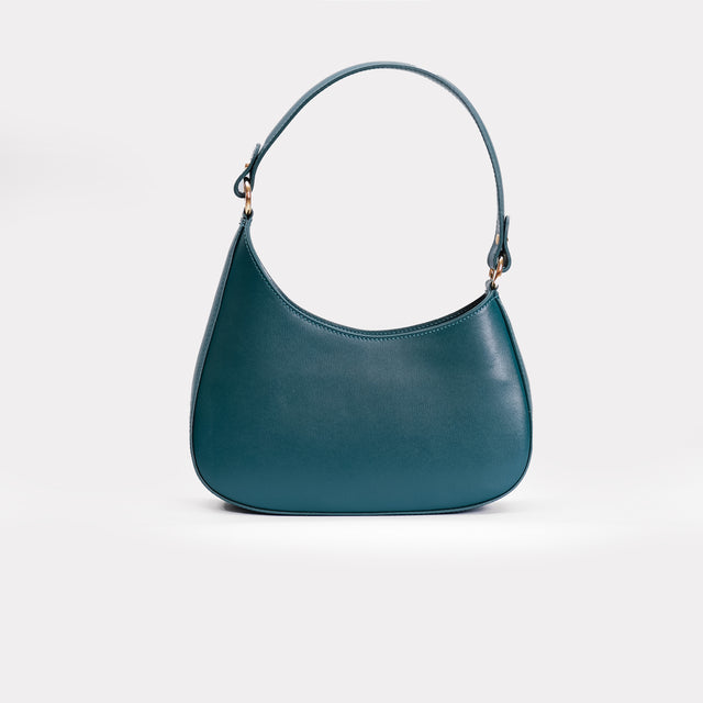 W by Whitemood-Asymmetrical crescent shoulder bag - petrol