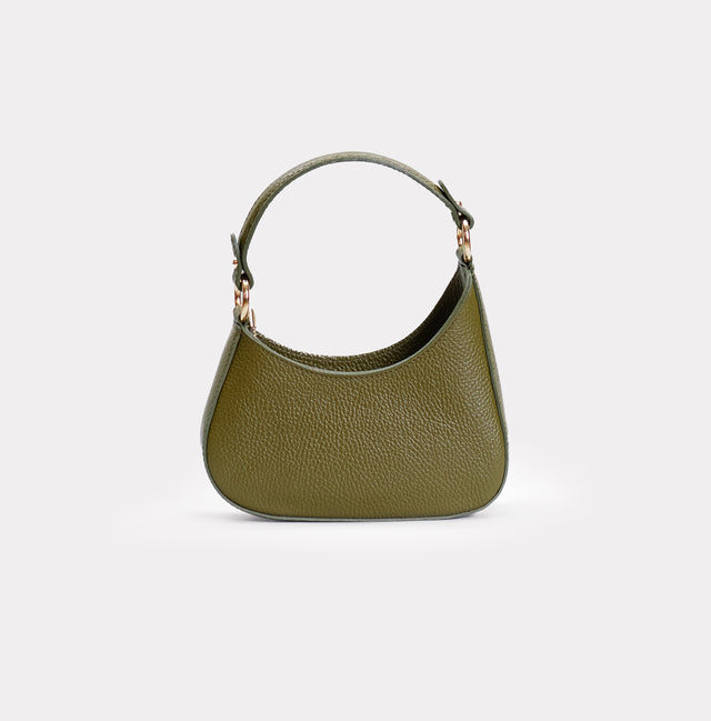 W by Whitemood-Asymmetrical crescent mini shoulder bag - military