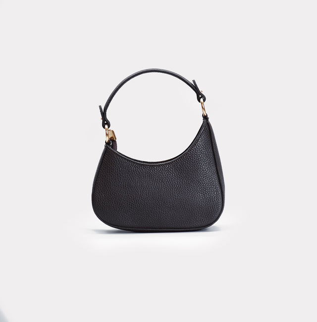 W by Whitemood-Asymmetrical crescent mini shoulder bag - black