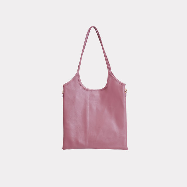 W by Whitemood-Leather shopper bag - pink