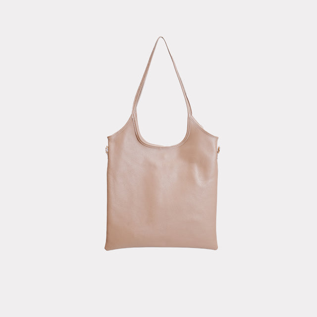 W by Whitemood-Borsa shopper in pelle - sand