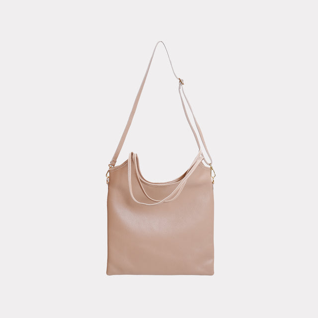 W by Whitemood-Borsa shopper in pelle - sand