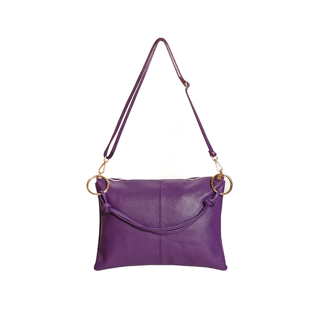 W by Whitemood-Borsa a spalla in pelle - viola