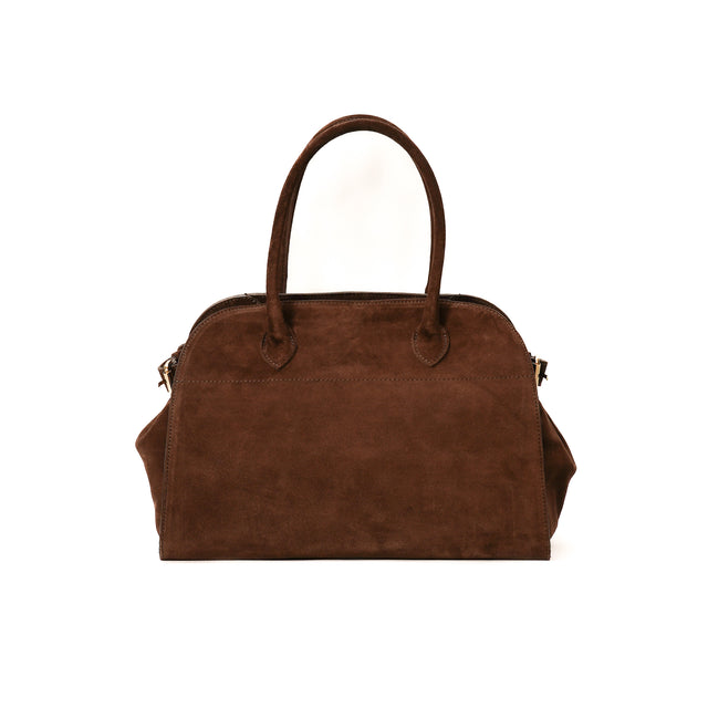 W by Whitemood-Maxi bag genuine leather scamosciata - caffe'