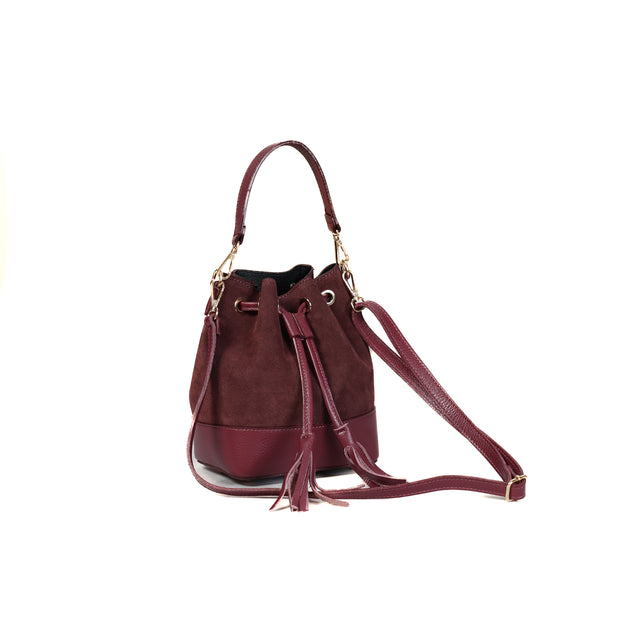 W by Whitemood-Borsa secchiello con nappine - Bordeaux