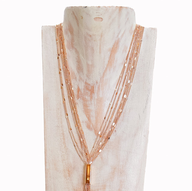 W by Whitemood-Y multi-strand necklace - gold