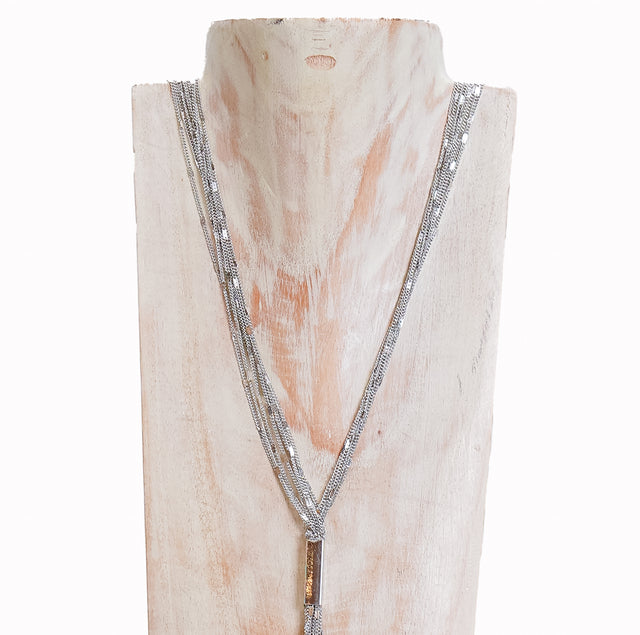 W by Whitemood-Y multi-strand necklace - silver