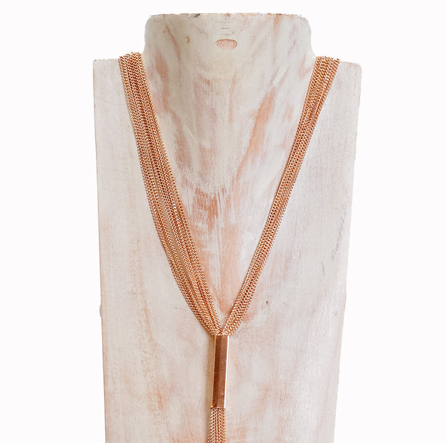 W by Whitemood-Multi-strand Y necklace - gold