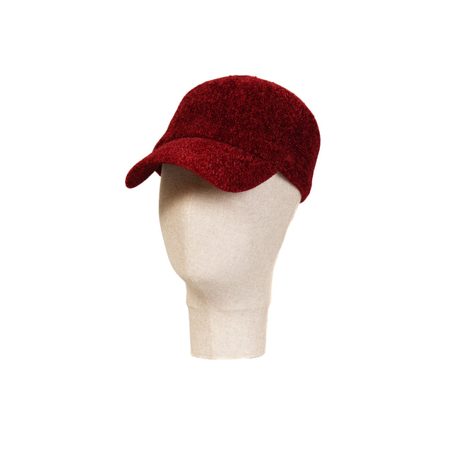 W by Whitemood-Cappello con visiera velluto ciniglia - rosso