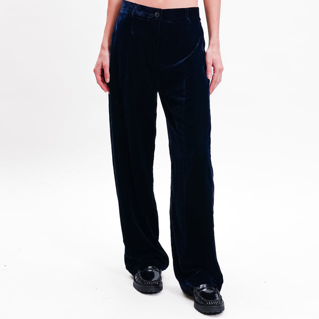 Wu'side-Pantalone velluto - blu