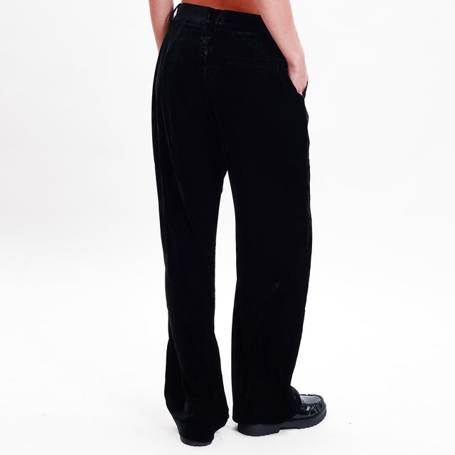 Wu'side-Pantalone velluto - nero