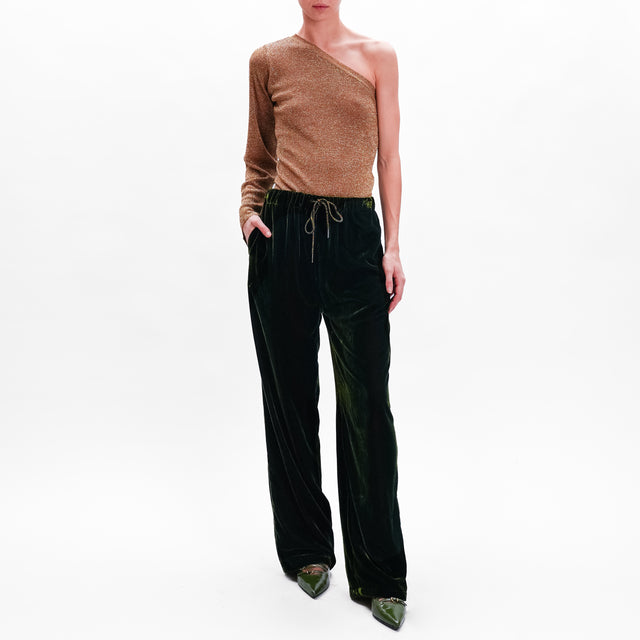 Wu'side-Cellular Drawstring Trousers - Moss