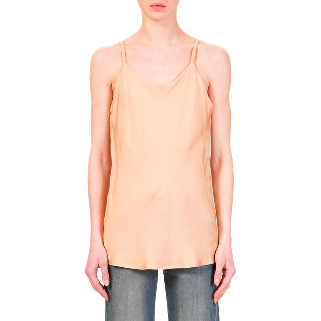 Wu'side-Top in viscosa bretelle regolabili - peach