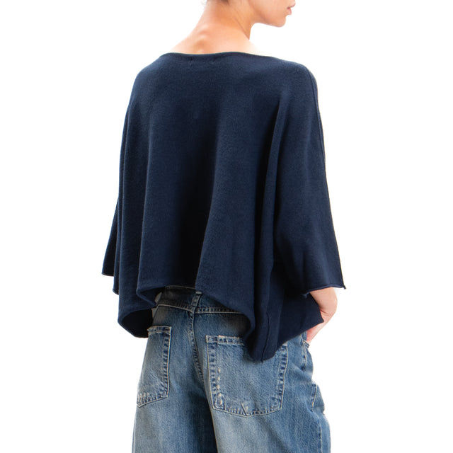 Zeroassoluto-Maglia crop manica ampia - blu