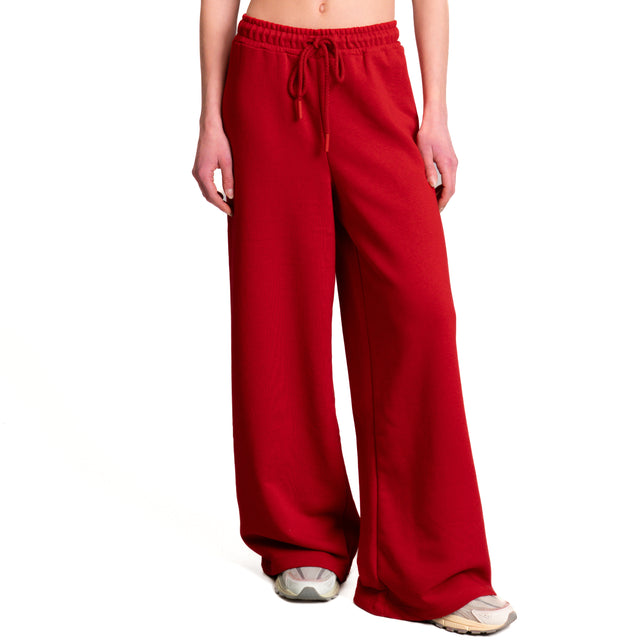 Zeroassoluto-Pantalone in felpa con coulisse - rosso