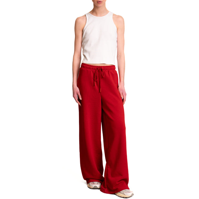 Zeroassoluto-Pantalone in felpa con coulisse - rosso