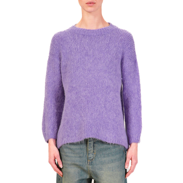 Zeroassoluto-Maglia girocollo alpaca - viola