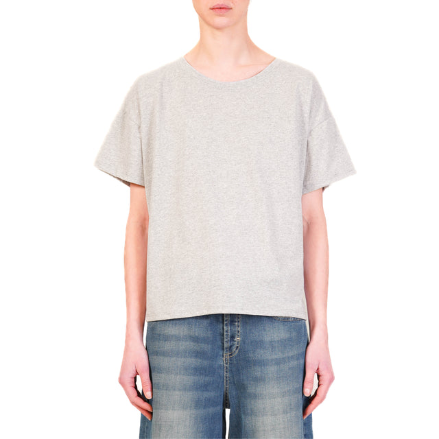 Zeroassoluto-T-shirt scatola mezza manica - grigio melange