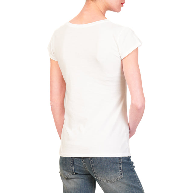 Zeroassoluto-T-shirt 100 % cotone mezza manica - bianco