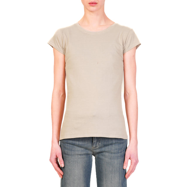 Zeroassoluto-T-shirt 100 % cotone mezza manica - taupe