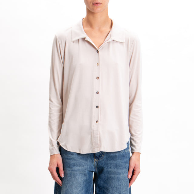 Zeroassoluto-Camicia CARLY in jersey - sand